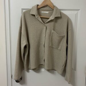 OAK + FORT Beige Crew Neck Sweater